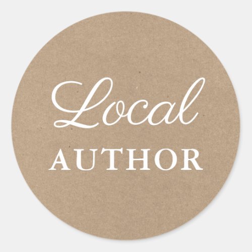 Local Author Writer Book Promo Kraft Classic Round Sticker