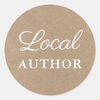 Local Author Writer Book Promo Kraft Classic Round Sticker