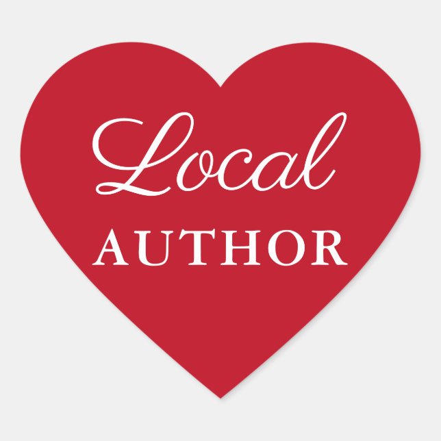 Local Author Writer Book Promo Red Heart Sticker (Front)