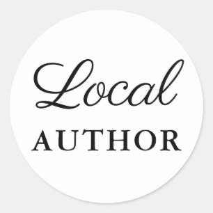 Local Author Writer Book Promo White or Pick Color Classic Round Sticker