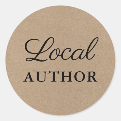 Local Author Writer Kraft Book Promo Classic Round Sticker