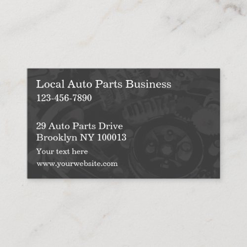 Local Auto Parts And Salvage Store Business Card