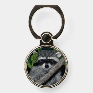 "Local Bandit" Raccoon Phone Ring Stand