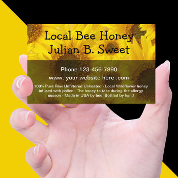 Local Bee Honey Business Card by Luckyturtle at Zazzle