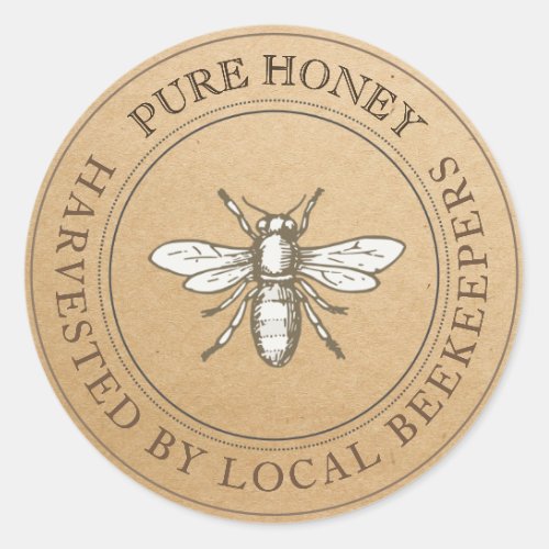 Local Beekeepers Vintage Honeybee Kraft Label