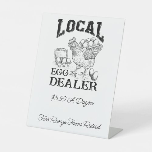 Local Chicken Eggs Dealer Pedestal Sign