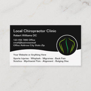 Local Chiropractor Back Pain Clinic Business Card