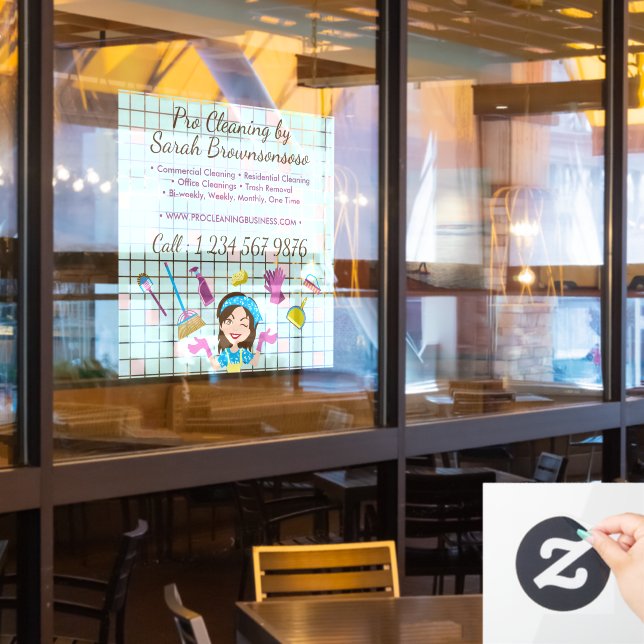 Local Cleaning Advertising Window Cling (Restaurant Window)