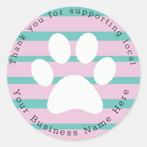 Local Dog Business Print Thank You Stickers Zazzle