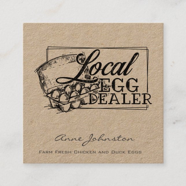 Local Egg Dealer Chicken Egg Sales Square Business Card (Front)