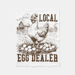 Local Egg Dealer Chicken Lady Lover Easter Retro T Fleece Blanket