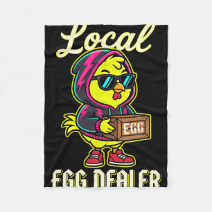 Local Egg Dealer Chicken Sungles Hoodie Easter  Fleece Blanket