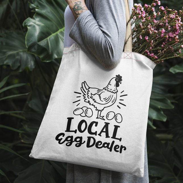 "Local Egg Dealer" funny chicken tote bag (Creator Uploaded)
