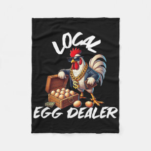 Local Egg Dealer Retro Chicken Funny Farmer Easter Fleece Blanket