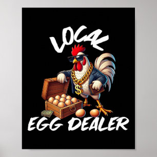 Local Egg Dealer Retro Chicken Funny Farmer Easter Poster