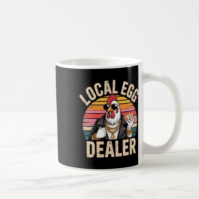 Local Egg Dealer Roster Farmer Funny Chicken Easte Coffee Mug (Right)