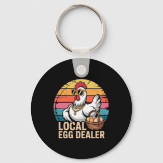Local Egg Dealer Roster Farmer Funny Chicken Easte Keychain