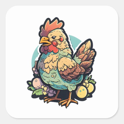 Local Egg Dealers Farmers Funny Chicken Lover Square Sticker