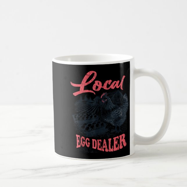 Local Egg Er Retro Chicken Funny Farmer Easter Adu Coffee Mug (Right)