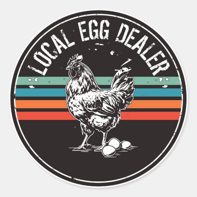 Local Farm Fresh Eggs Classic Round Sticker (Front)
