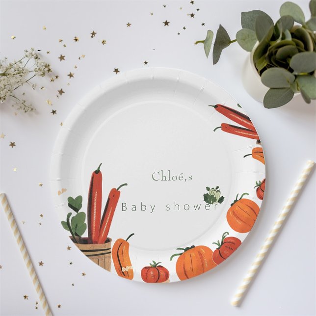  Local Farmers market baby shower  Paper Plates (Creator Uploaded)