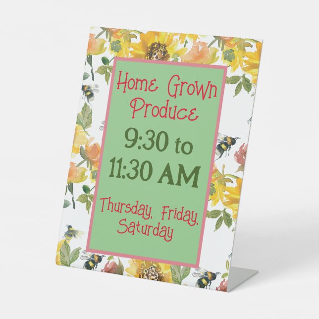 Local Farmstand Produce Signage  Pedestal Sign (Front)