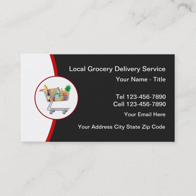 Local Grocery Delivery Services Business Card (Front)