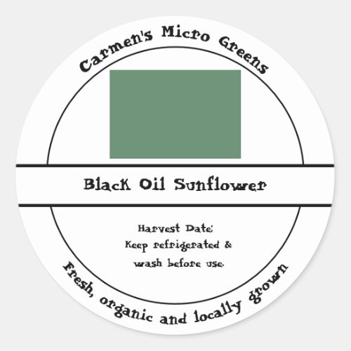 Local Grown Garden Fresh Organic Microgreens Label