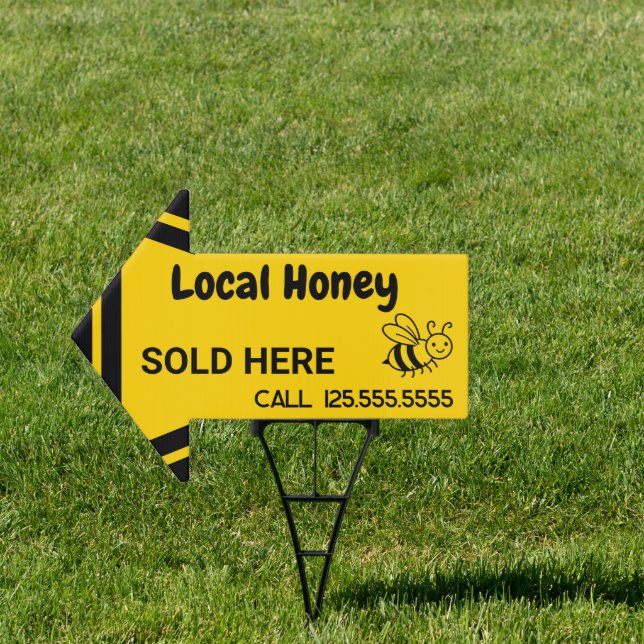 🌻 Local Honey For Sale Business Custom Promo Sign (Insitu)