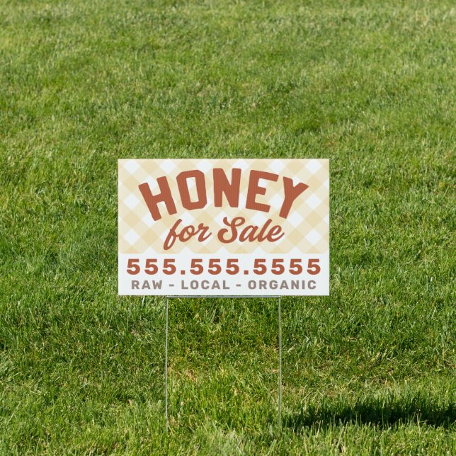 Local Honey Gingham For Sale Sign (Insitu)