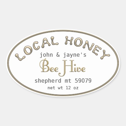 Local Honey gold drip font beehive beekeeper label