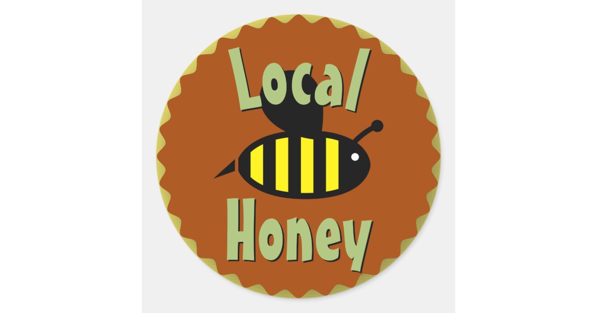 Local Honey Jar Customized Classic Round Sticker | Zazzle.com