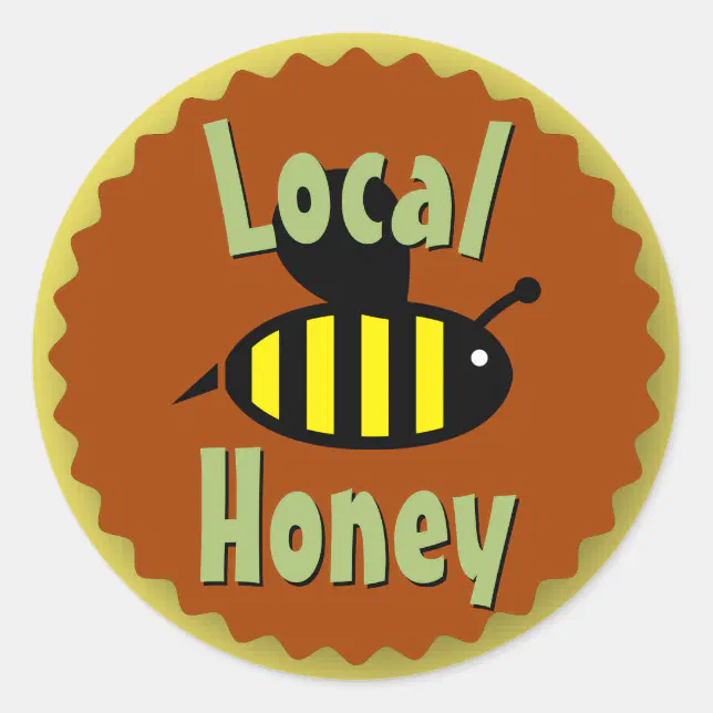 Local Honey Jar Customized Classic Round Sticker | Zazzle