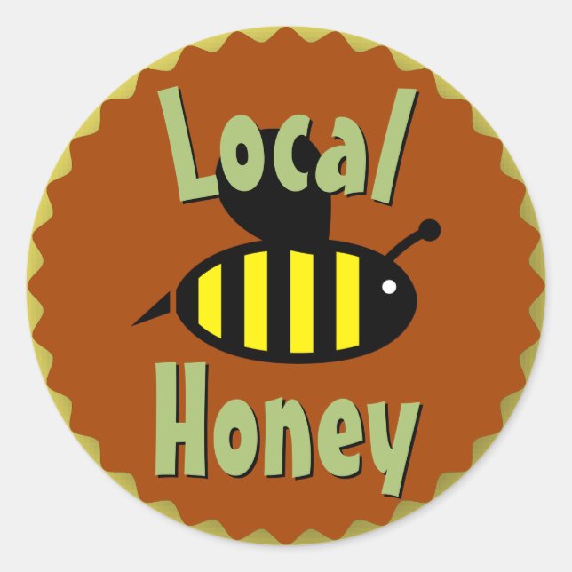 Local Honey Jar Customized Classic Round Sticker (Front)