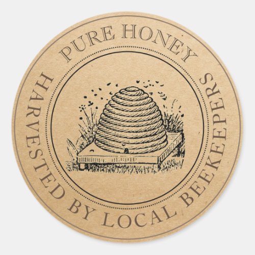 Local Honey Kraft Vintage Honey Jar Lid Label