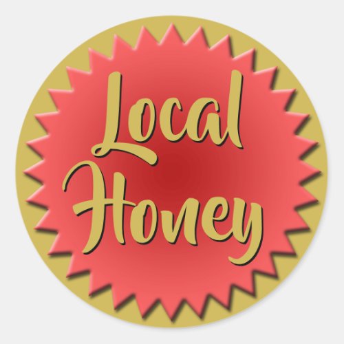 Local Honey Script Starburst Classic Round Sticker