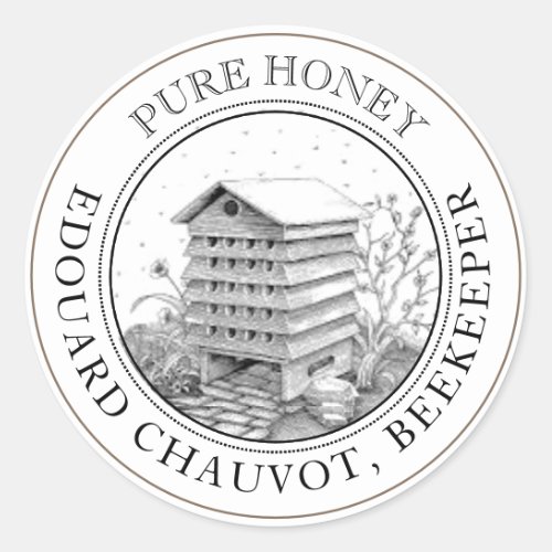 Local Honey Vintage Honey Jar Lid Bee Hive Class Classic Round Sticker