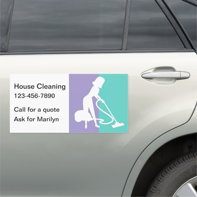 Local House Cleaning Car Advertising Magnets (In Situ)