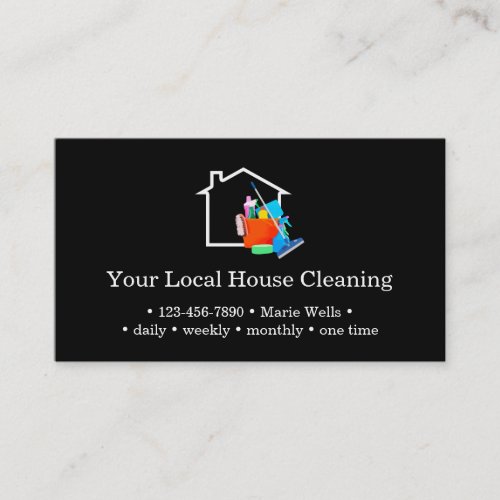 Local House Cleaning Service New Business Cards