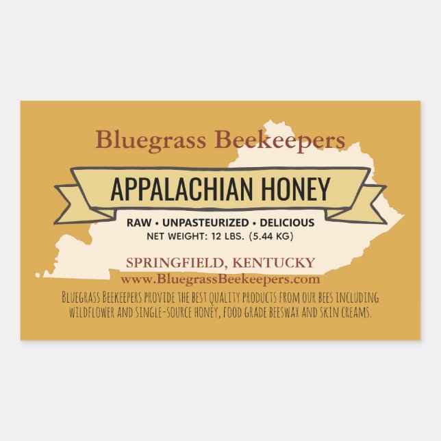 Local Kentucky Honey Product Rectangle Stickers (Front)