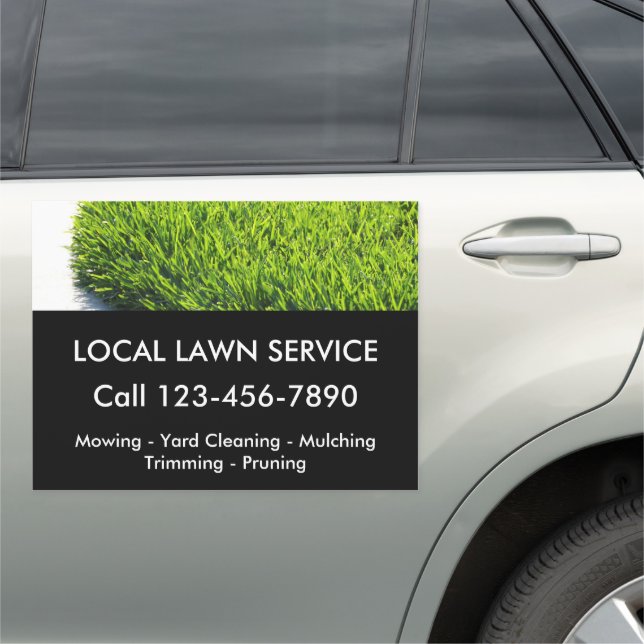 Local Lawn Service Advertising Car Magnet Template (In Situ)