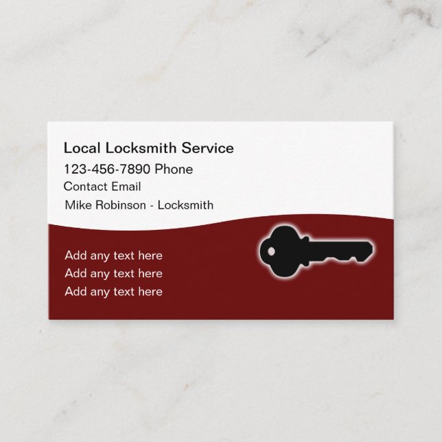 Local Locksmith Modern Business Cards (Front)