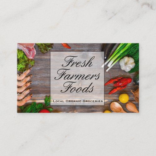 Local Organic  Farmers Groceries  Whole Foods Business Card