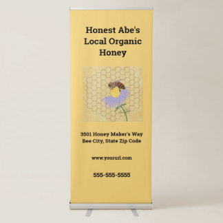Local Organic Honey Business Banner with Bee