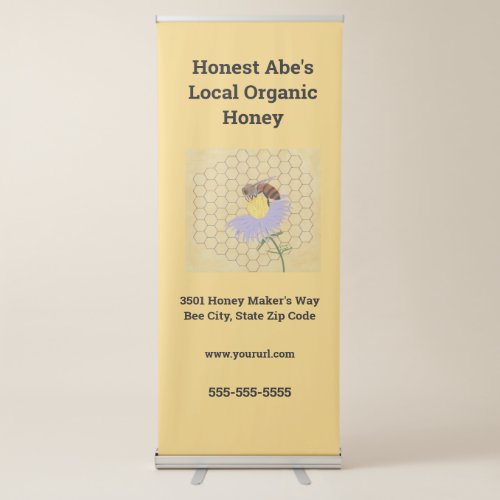 Local Organic Honey Business Banner with Bee