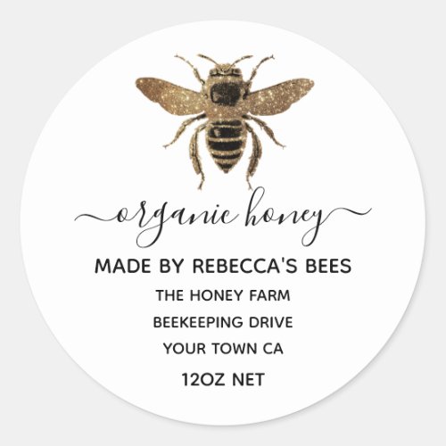 Local Organic Honey Jar Labels  Honeybee