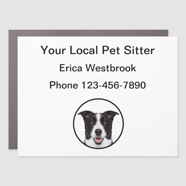 Local Pet Sitter Theme Logo Mobile Car Magnets (Front)