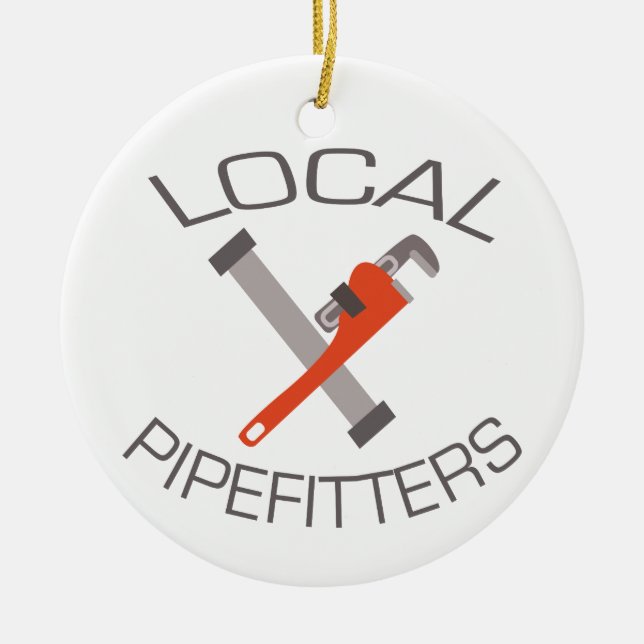 Local Pipefitters Ceramic Ornament (Front)