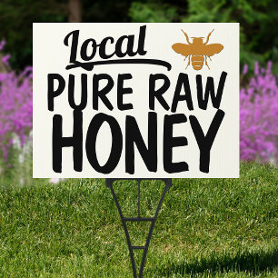 Local Raw Honey Beekeeping Sign