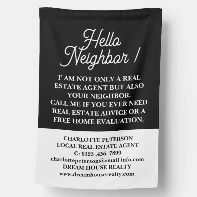Local Real Estate Agent Promotional House Flag (Front)